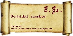 Berhidai Zsombor névjegykártya